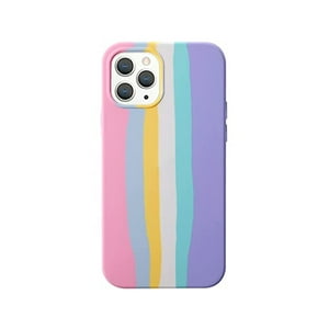 Genérico - Carcasa Silicona Para Iphone 14 Pro Max Arcoiris Pastel