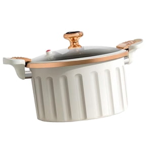 Bothyi - Olla De Sopa 8L Utensilios De Cocina Hechos A Mano Pasta Olla De Fideos Instantáneos Para Sopa De Fideos De Comida Blanco