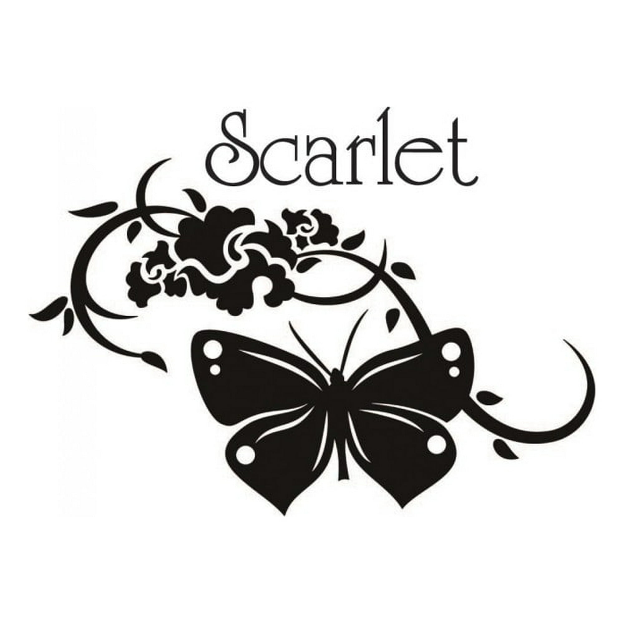 Rienda Libre Graphics - Decomural Personalised Name Swirl Butterfly Ws-44300