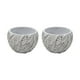 thumbnail image 1 of Set 2 Macetero Maceta Acabado Cemento Relieve Hojas Blanco L, 1 of 7
