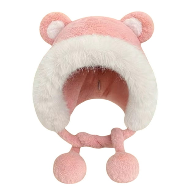Gorro de oso, bonito gorro para exteriores con orejas, resistente al viento y cálido.