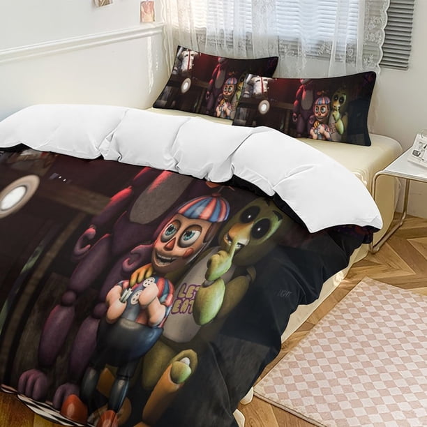 Five Nightat Freddy Quilt Set Thicken Soft 3 Pieces Bedding Set All Season Duvet Cove with 2 Pillowcases for Adult Women Girls Teens Home Room Decor