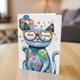thumbnail image 3 of Tarjeta de Cumpleaños Stuff4 para Niña de 5 Años con Gato y Globos, 3 of 7