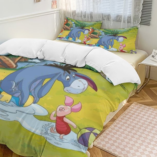 Winnie The Pooh 3-Piece Twin Bed Set - Includes 1 Single Comforter And 2 Pillowcases Bedding - Fade Resistant Microfiber - Winnie The Pooh