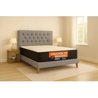 Ethan Desing - Cama Plaza Y Media Gris Claro Perla Capitoné + Colchon Mery Desing