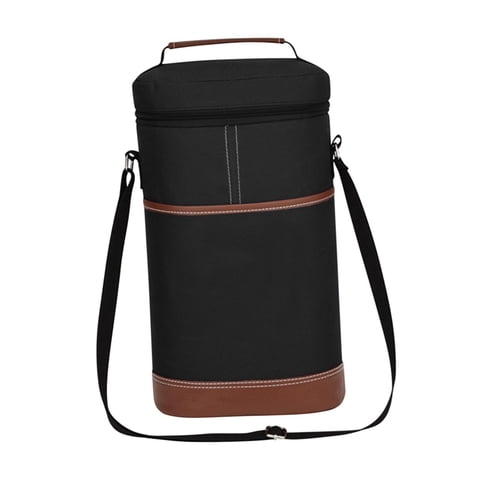 Ioensy - Bolsa De Vino, Bolsa Térmica Portátil Para Playa, Parque, Excursiones De Un Día, Camping, Color Negro