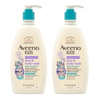 Aveeno Baby - Gel De Baño Para Cuerpo Y Rostro Aveeno Kids Piel Sensible 530 Ml (Paquete De 2)