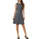 thumbnail image 2 of INSPIRE CHIC Vestido sin mangas de cuadros de pata de gallo por encima de la rodilla con ajuste y vuelo para mujer, atuendo de maestra para el regreso a clases, talla S, azul marino, 2 of 6