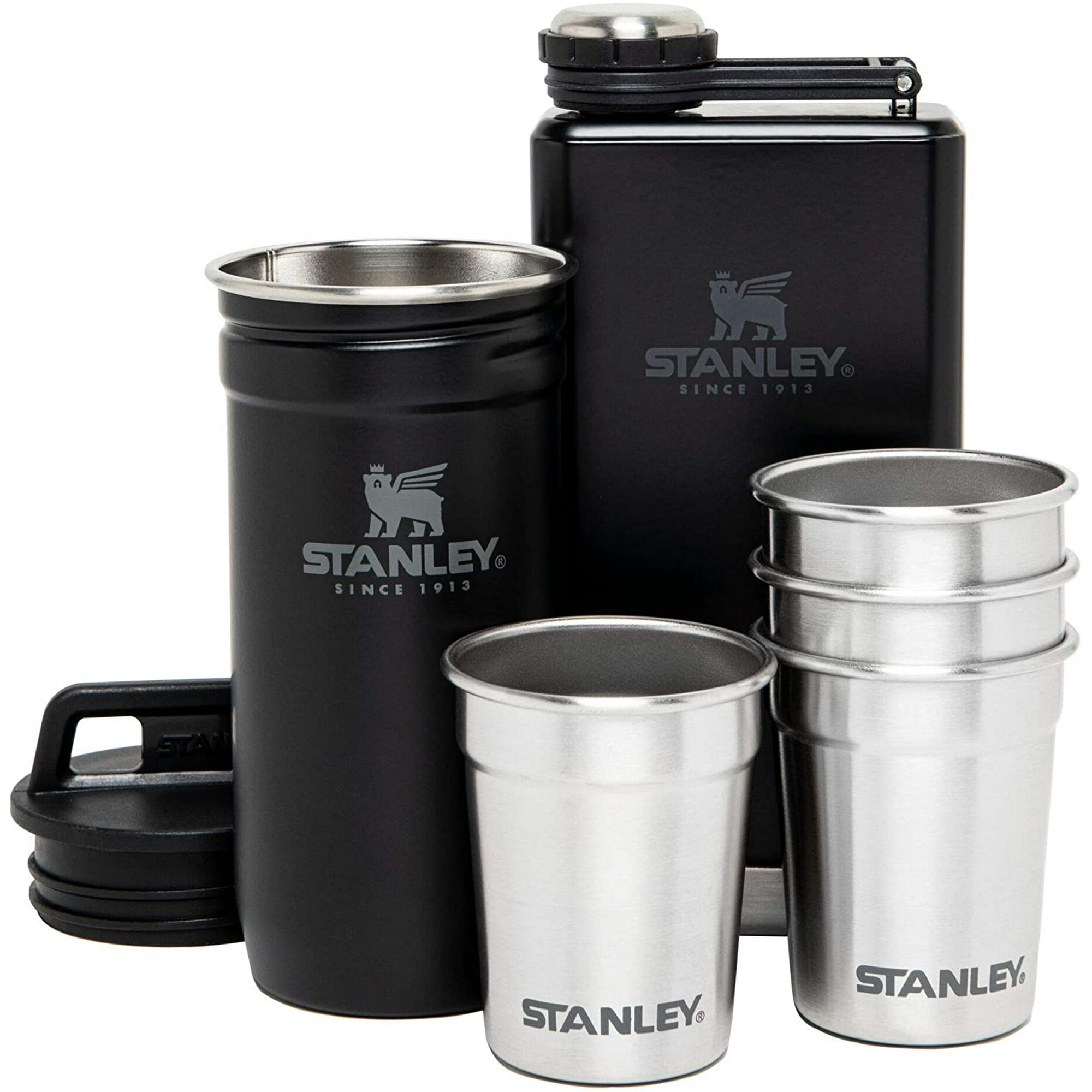 Set De Regalo De Vaso Y Frasco De Acero Inoxidable Stanley Paquete De Aventura Al Aire Libre Con 4 Vasos De Metal Para Chupitos