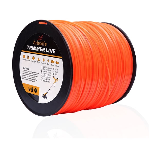 Línea para desbrozadora A ANLEOLIFE 5 lb 0,095" cuadrada naranja