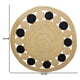 thumbnail image 5 of Alfombra Redonda De Yute Borde De Circulos Negro y Franja, 5 of 5
