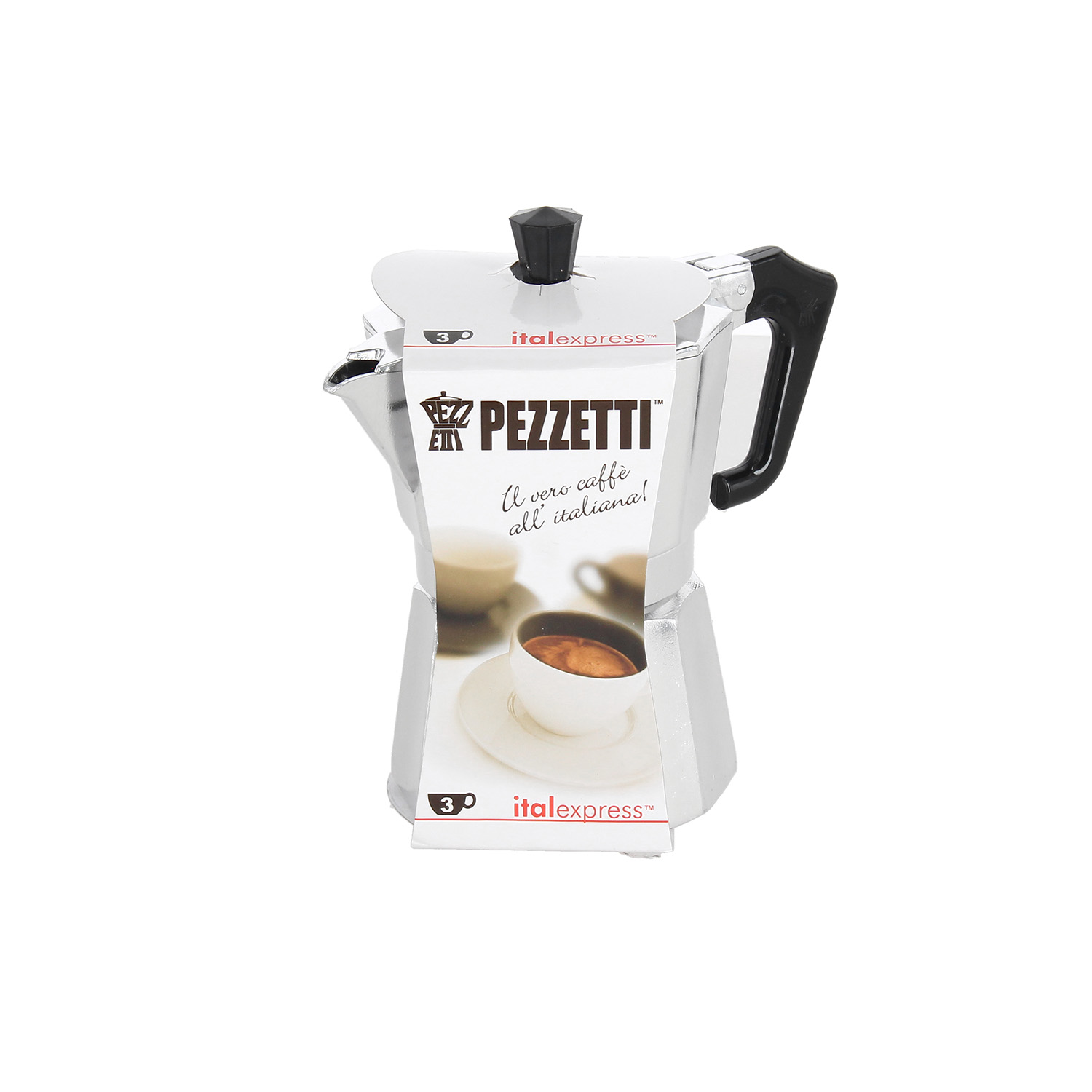 Pezzetti - Cafetera Italexpress 3 Tazas Plateada