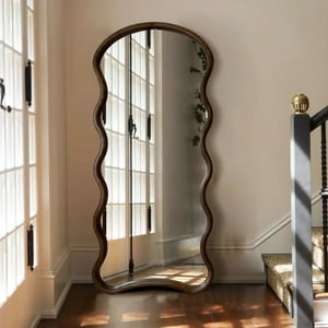 Santú Home & Deco - Espejo Ondas Macizo Nogal Cuerpo Entero 180X80Cm