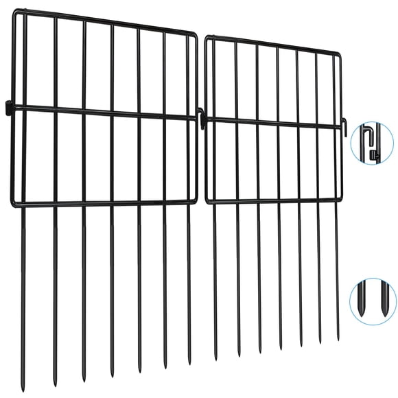 Panel de cerca de metal negro Getlay 22 ft (L) × 41 cm (A)