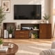 thumbnail image 1 of Rack TV Extensible Nogal Oscuro con 2 Cajones y Puerta 115-160x35x49 cm, 1 of 6