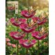 thumbnail image 1 of Estaca jardín flor metal hecha mano con baño abejas decoración exterior regalo polinizadores, 1 of 8