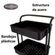 thumbnail image 3 of Carro Organizador Multiuso Negro Bandejas Plásticas, 3 of 9