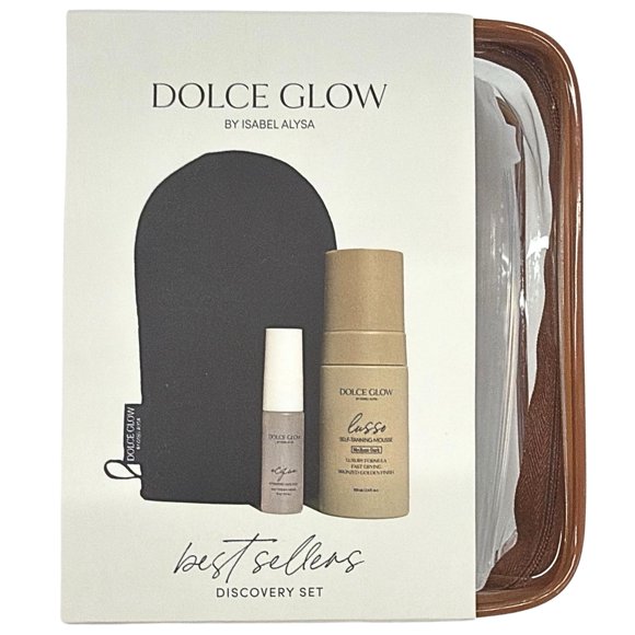 Set de Bronceado Dolce Glow – Mousse, Mist y Guante con Bolsa de Viaje