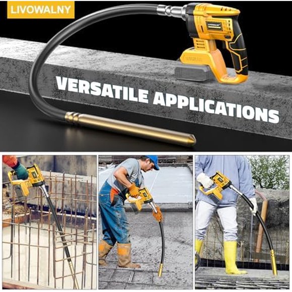 Vibrador de Hormigón LIVOWALNY 600W Compatible DeWalt 20V