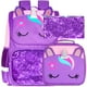 thumbnail image 1 of 3PCS Backpack for Girls and Boys 15" Kids Sequin Bookbag with Lunch Box Unicorn Dinosaur Cat Pink Purple Blue Green School Bag, 1 of 3