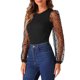 thumbnail image 4 of BODYSUIT DE MANGA LARGA DARING DIVA PARA MUJERES ROPA DE CLUB MANGAS DE MALLA MONOS BODY XS NEGRO, 4 of 6