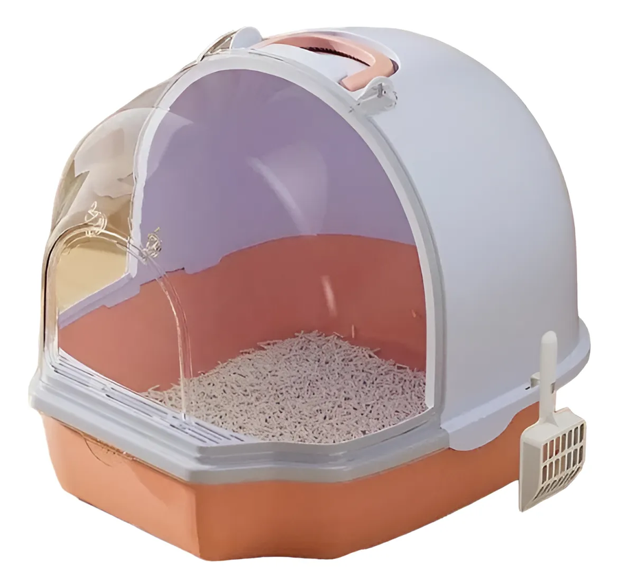 Genérico - Arenero Gatos Cerrado Bandeja Sanitaria De Mascotas Xxl Gato Rosa