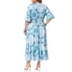 thumbnail image 2 of Vestidos Largos de Línea A Boho con Cuello en V y Mangas Acampanadas para Mujer de Talla Grande Agnes Orinda 3X Azul Cielo, 2 of 6