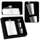 thumbnail image 3 of Set de regalo de petaca, petacas para licor para hombres con funda de cuero negro, 3 of 5