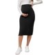 thumbnail image 1 of INSPIRE CHIC Falda Midi de Punto Elástica y Ajustada para Mujer Embarazada, Invierno, Cintura Alta, Casual, con Abertura Lateral, Negra, Talla Mediana, 1 of 6