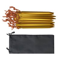 Ioensy - Anclajes De Estacas Para Tienda De Campaña, Estacas De Metal Para Suelo Para Mochileros, Toldos De Jardinería, 24 Piezas, Color Dorado