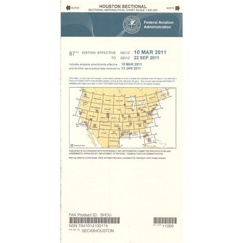 Gráfico de la FAA VFR Seccional HOUSTON SHOU Edición actual