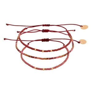 Zazü - Pack Pulseras Terracota Y Burdeo Con Mostacillas Bañadas En Oro Multicolor Talla Única