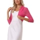 thumbnail image 4 of INSPIRE CHIC Bolero de Mujer Semi Transparente con Mangas 3/4 Cárdigan Corto Rojo Rosado S, 4 of 5