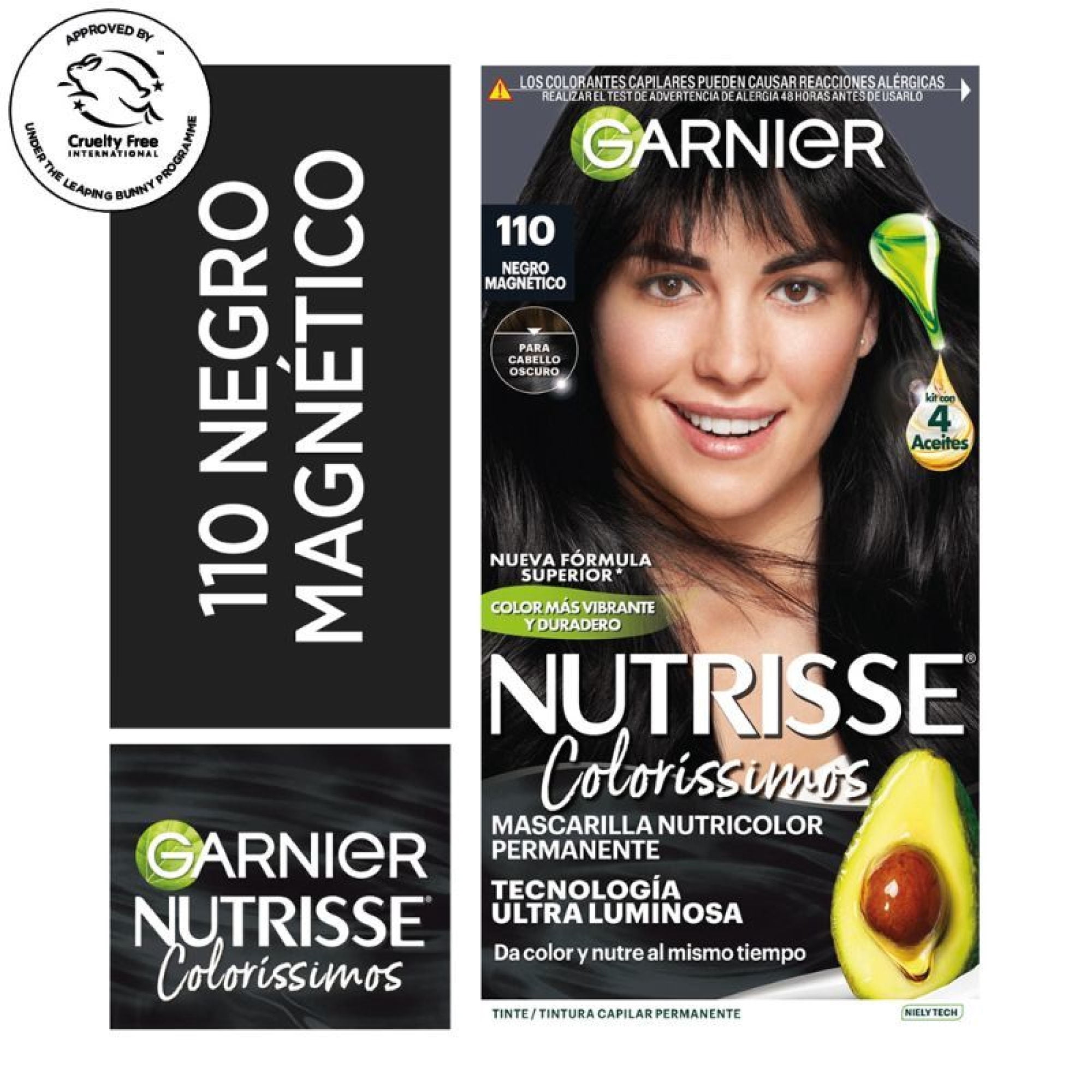 Coloración Nutrisse Cabello 110 Negro Magnético