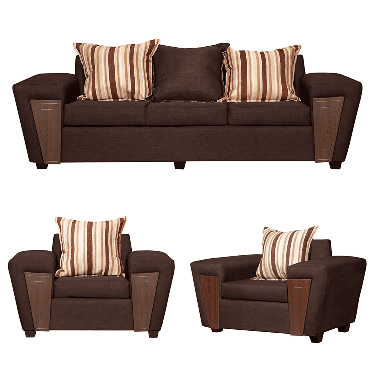 Ruzam Mobel - Juego De Living 3-1-1 Creta Cafe Lino