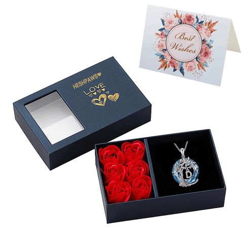 Set De Regalo Collar Heshpaws Tree Of Life Con Inicial A-Z