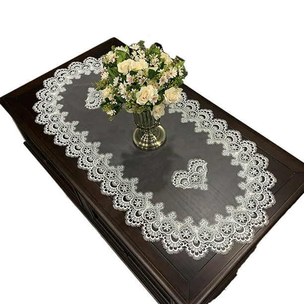 Mantel ovalado para mesa de centro, mantel de encaje para sala de estar, mantel de tela para mesa de centro, mantel para mesa de comedor