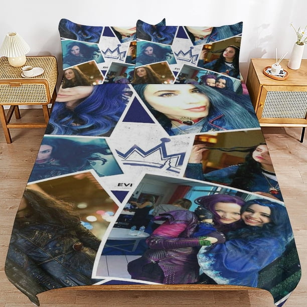 Descendants Bedding Sets Ultra Soft Skin-Friendly Duvet Cover 3 Piece, Cute Comforter Cover Bed Set for Boys Girls Kids