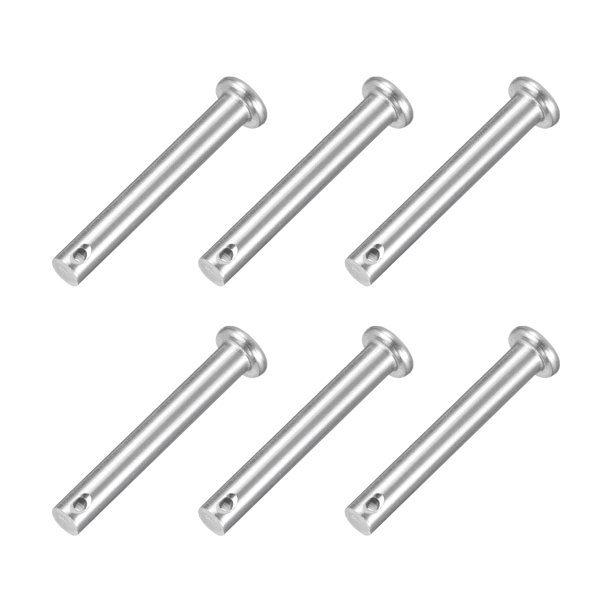 6 piezas 1/4" x 1-9/16" Pasadores de horquilla de un solo agujero, pasadores de cabeza plana de acero inoxidable 304