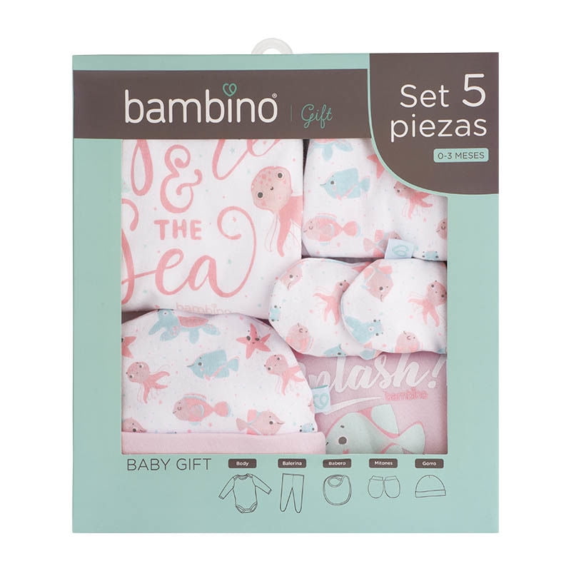 Baby Gift Bambino Set 5 Piezas Blanco Ovejas Niña
