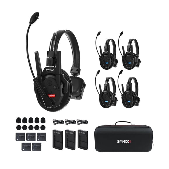 Sistema de auriculares con intercomunicación inalámbrica SYNCO XTALK XPro5 X5 500m