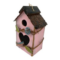 Magideal - Casa Para Pájaros Colgante, Decoración De Jardín Al Aire Libre, Novedad, Nido De Colibrí Rústico, Refugio Para Pájaros, Cabaña Para Jardín, Granja, Pa Rosa