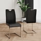thumbnail image 2 of Modern Dining Chairs with Faux Leather Padded Seat Dining Living Room Chairs Upholstered Chair with Chrome Metal Legs Design for Kitchen, Living, Bedroom, Dining Room Side Chairs Set of 2, 2 of 3
