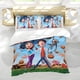 thumbnail image 5 of Lluvia de Hamburguesas Conjunto de sábanas temático, trío de piezas, cómodo y amigable con la piel, diseño único, regalo de decoración para el hogar para familiares, amigos y fans,173cm *218cm, 5 of 6