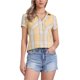 thumbnail image 1 of INSPIRE CHIC Camisas de Cuadros para Mujer Cuello de Punta Blusas Abotonadas Amarillo Azul XL, 1 of 6