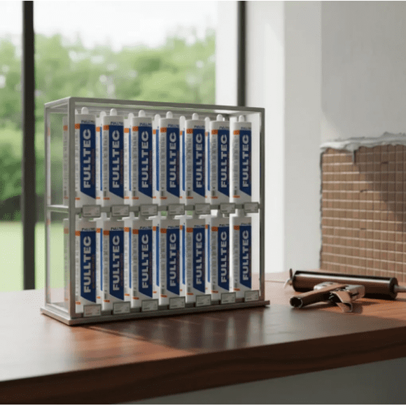 Silicona Neutra Café Oscuro 290 Ml. Fulltec 24 Unidades