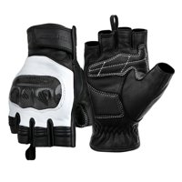 Guantes De Cuero Medio Dedo Para Motociclismo Motowolf 0334B