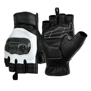 Guantes De Cuero Medio Dedo Para Motociclismo Motowolf 0334B