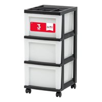 Organizador De Almacenamiento Con Ruedas Iris Usa, 3 Cajones, Negro