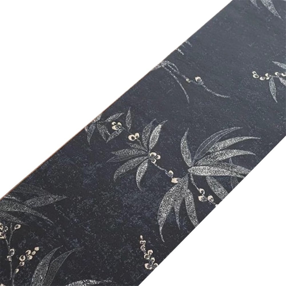 Xusx111 - Flor Alfombra Negra, Mantel, Hoja Floral De Otoño / Invierno, Mantel De Planta De Primavera, Adecuado Para La Cena Y La Decoración De Boda (28 * 150 Cm)
